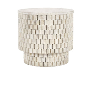 Norwood Solid Wood Round End Table - Coastal White