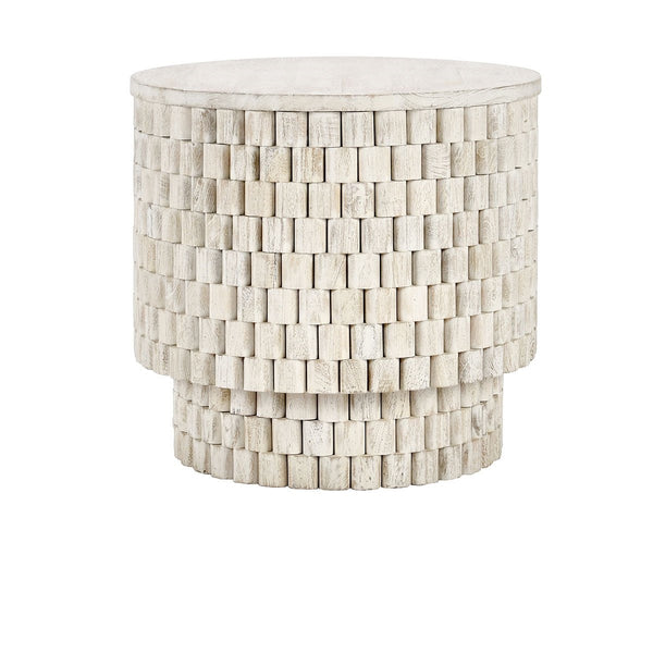 Norwood Solid Wood Round End Table - Coastal White
