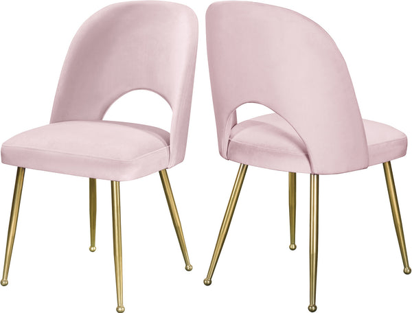 Ramon Dining Chair In Pink Velvet