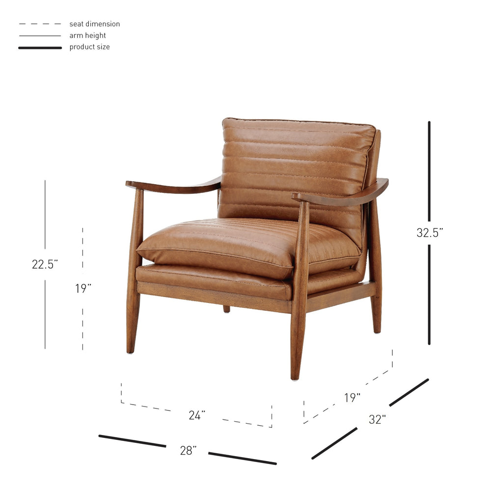 Edmond PU Accent Arm Chair, Vintage Cider