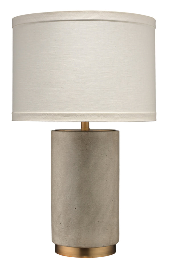 Mortar Cement Table Lamp with Linen Shade