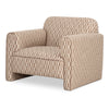 Leo Accent Chair in Taupe with Geometric Pattern