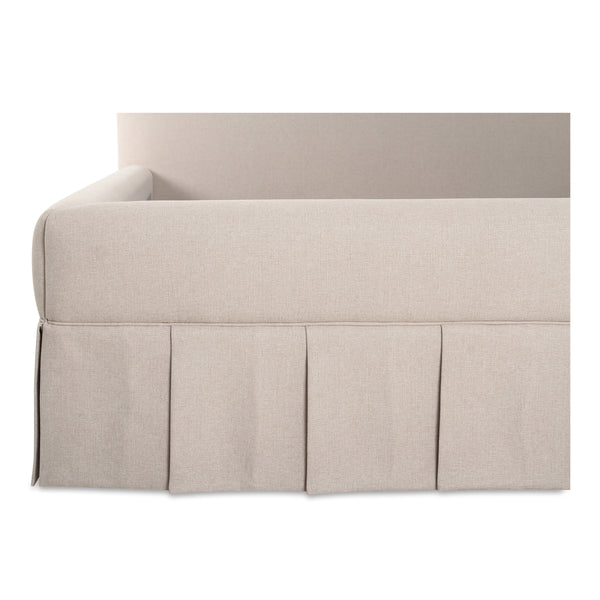 Moe's Maren King Bed Beige Upholstered with Pleat Base