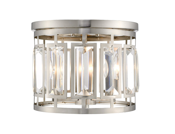 Mersesse 3 Light Flush Mount in Brushed Nickel Finish