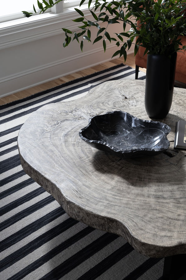 Floating Coffee Table with Black Legs, Gray Stone, Size Varies
