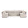 Fable Slipcover U-Shape Dining Banquette Beige 121"