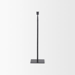 Porter 5.0L x 5.0W x 18.0H Medium Black Iron Candle Holder