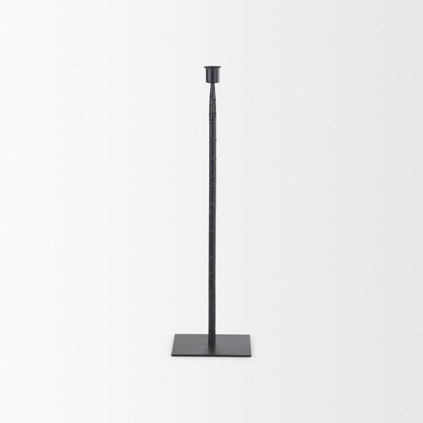 Porter 5.0L x 5.0W x 18.0H Medium Black Iron Candle Holder