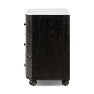 Tiago Marble Chest - Distressed Black