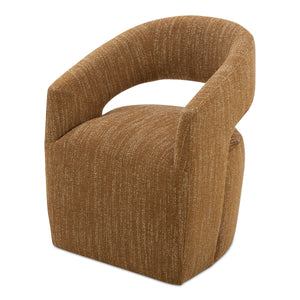 Moe's Barrow Rolling Dining Chair in Amber Glow