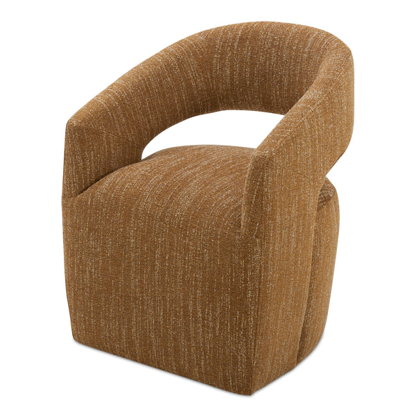 Moe's Barrow Rolling Dining Chair in Amber Glow
