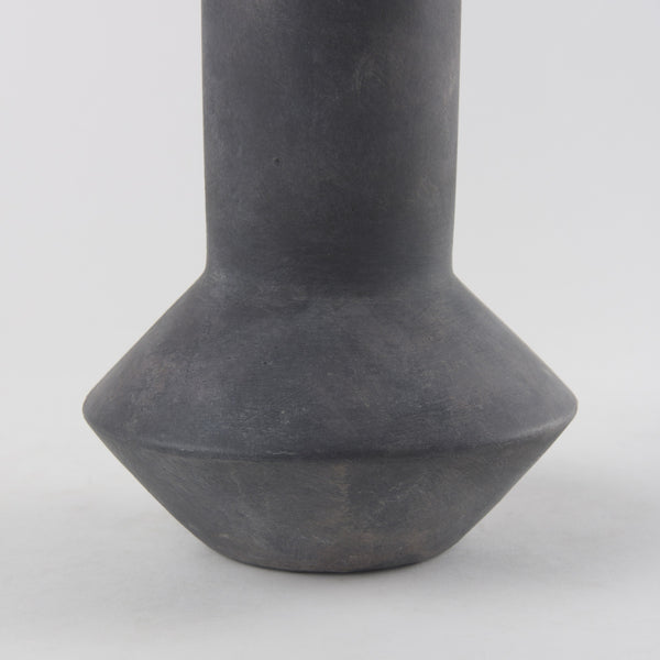 Esme 7.1L x 7.1W x 15.0H Dark Gray Ceramic Vase