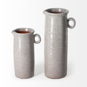 Frieda Large Freckled Gray Ceramic Jug