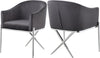 Doris Dining Chair In Grey Velvet and Chrome
