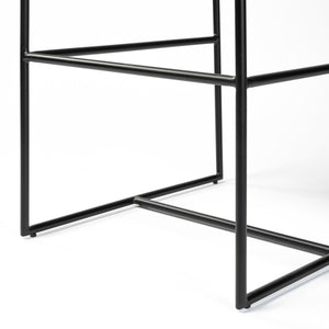 Stamford 40" Total Height Black Leather Seat w/ Wood Back, Metal Frame Bar Stool