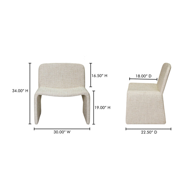 Moe's Ella Accent Chair in Heather Beige