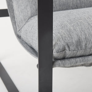 Guilia Castlerock Gray With Metal Frame Sling Accent Chair