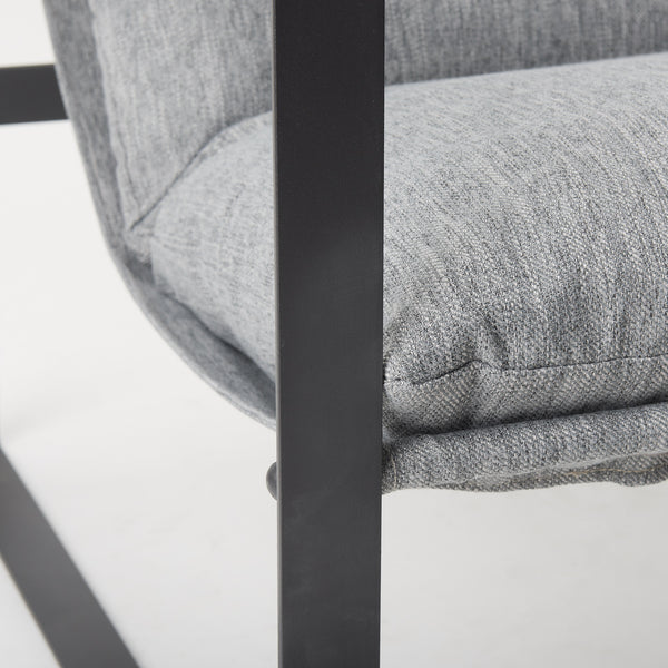 Guilia Castlerock Gray With Metal Frame Sling Accent Chair
