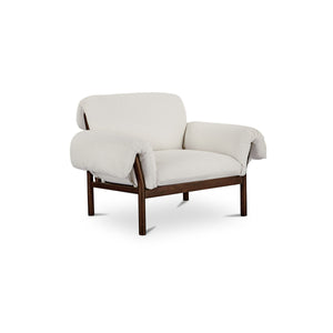 Cardero Lounge Chair in Ivory with Ash Frame