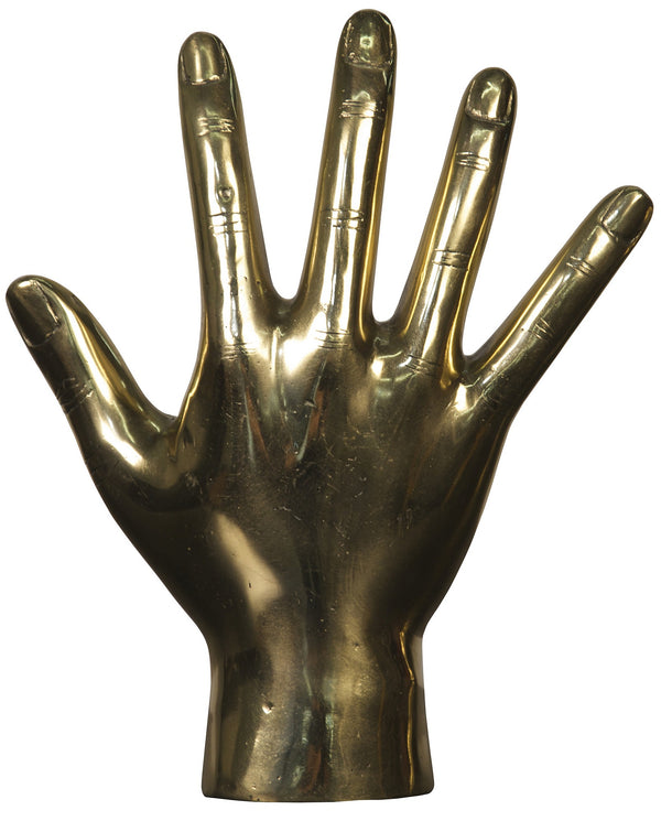 Open Hand Antique Brass Metal Alloy Sculpture