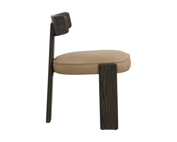 HORTON DINING CHAIR - DARK BROWN - SAHARA SAND LEATHER
