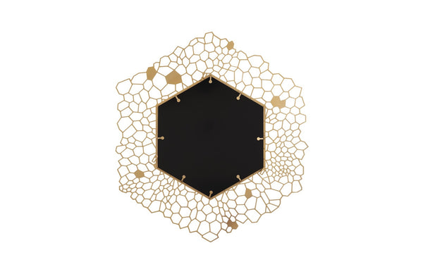 Hexagon Honeycomb Mirror Brass