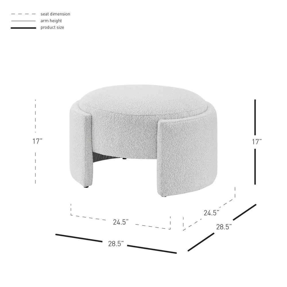 Felicia Fabric Ottoman, Boucle Beige