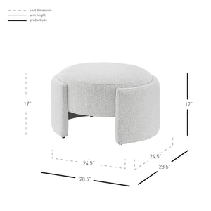 Felicia Fabric Ottoman, Boucle Beige