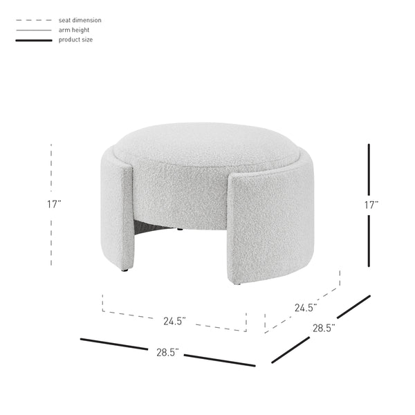 Felicia Fabric Ottoman, Boucle Beige