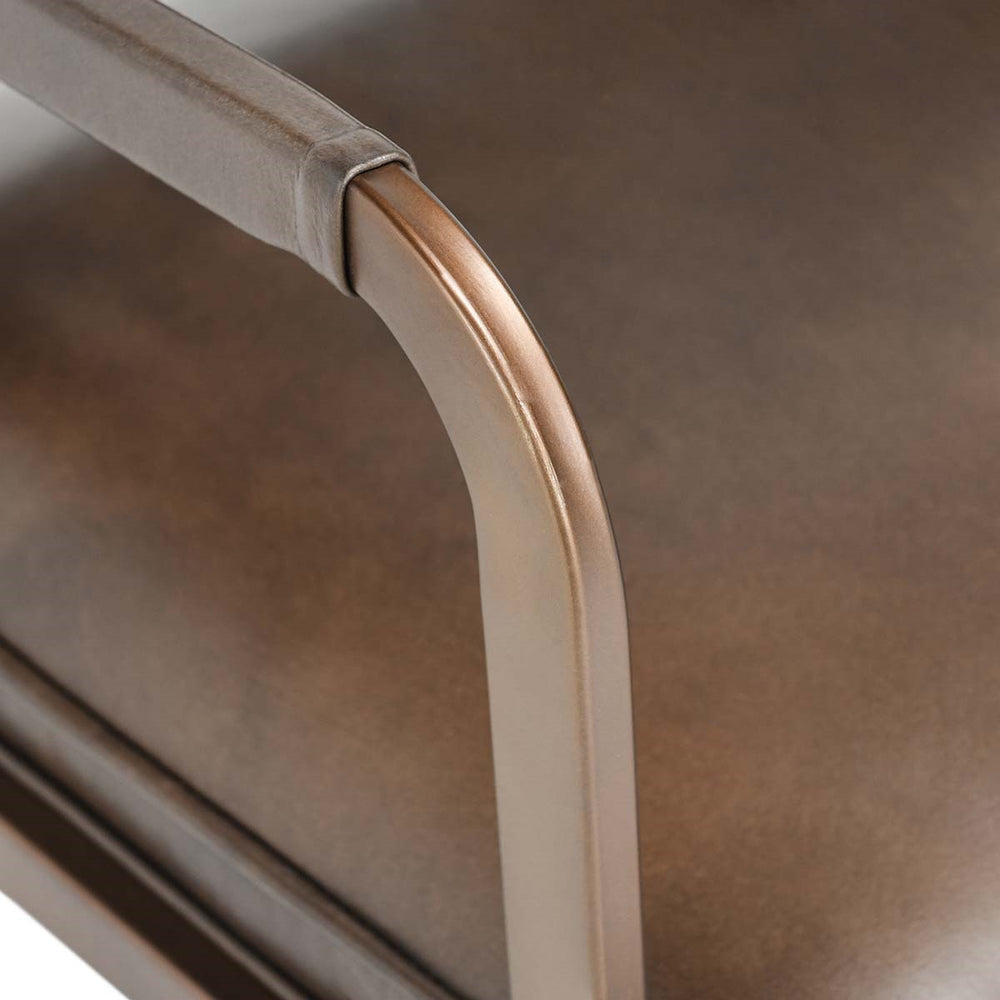 Fonda Leather Dining Chair - Truffle Brown
