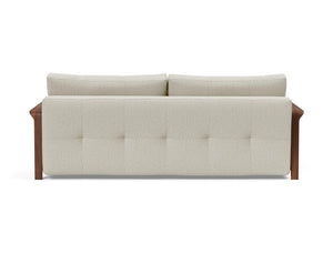 RAN D.E.L. SOFA BED in MIXED DANCE NATURAL FABRIC WITH Dark wood LEGS 527