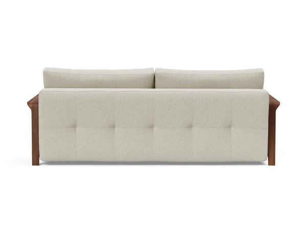 RAN D.E.L. SOFA BED in MIXED DANCE NATURAL FABRIC WITH Dark wood LEGS 527