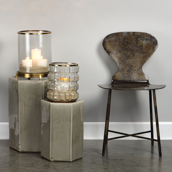 Porto Ceramic Indoor/Outdoor Side Table-Large, Gray