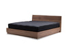 Della Storage King Bed in natural walnut with wood slats
