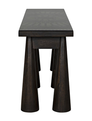 Tutankhamun Ebony Walnut Console with Glass Detailing