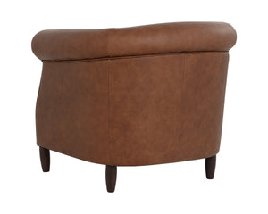 MARJORIE LOUNGE CHAIR - COGNAC LEATHER