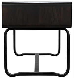 Voltes Ebony Walnut Desk with Matte Black Industrial Steel Base