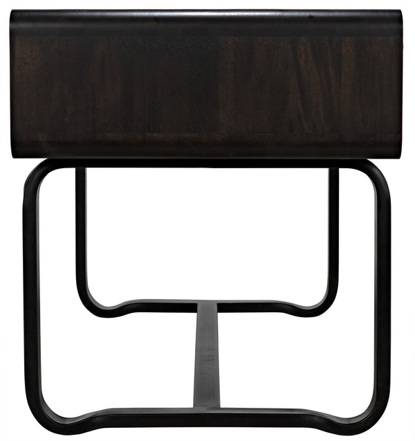 Voltes Ebony Walnut Desk with Matte Black Industrial Steel Base