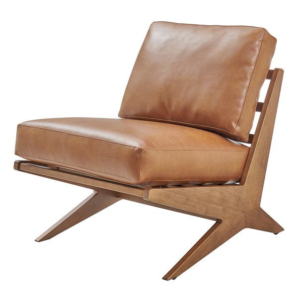 Chandler PU Accent Chair, Borneo Chocolate