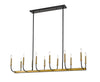 Haylie 12 Light Island/Billiard in Matte Black + Olde Brass Finish