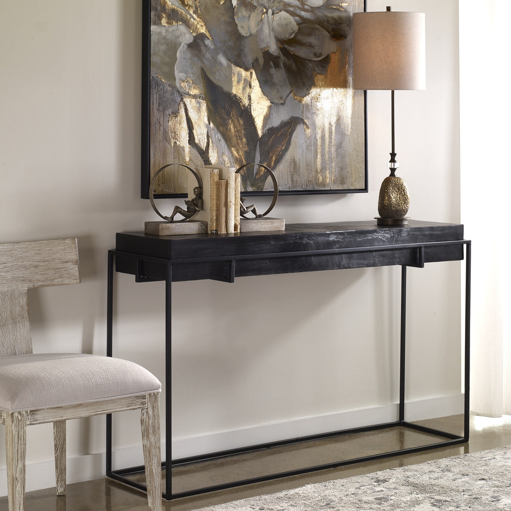 Telone Modern Black Console Table