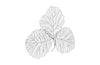 Tri Leaf Wall Art, Medum, Metal, Silver/Black