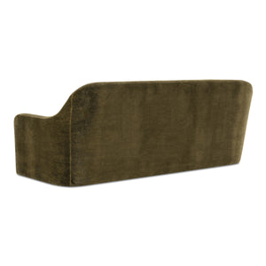 Moe's Rialto Sofa in Dark Green Faux Mohair