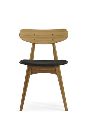 Caramelized Cassia Dining Chair w/ Leather Seat