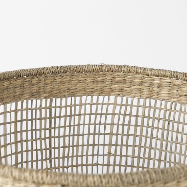Bowie 19.7L x 19.7W x 19.7H (Set of 3) Medium Brown Seagrass Round Basket W/ Handles