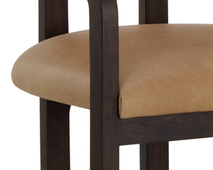 MADRONE DINING ARMCHAIR - BROWN - LUDLOW SESAME LEATHER
