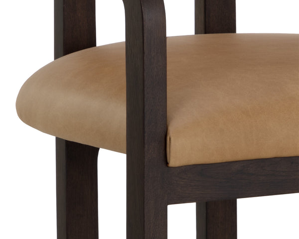 MADRONE DINING ARMCHAIR - BROWN - LUDLOW SESAME LEATHER