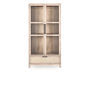 Jensen Solid Wood Cane Tall Cabinet - Meadow Taupe