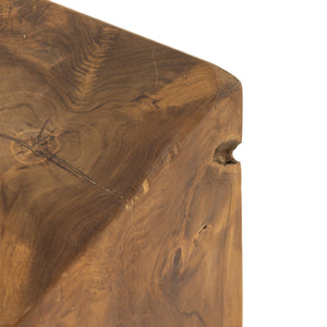 Teak Square Stool In Teak Root