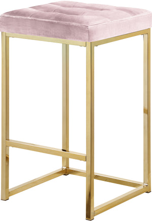 Pearl Stool In Pink Velvet